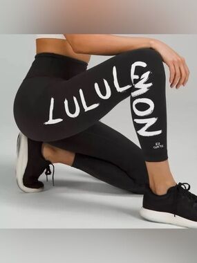 Lululemon Wunder Train HR Tight 25" Ed Curtis Logo Everlux Size 14 Black 53224
